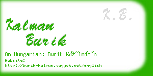 kalman burik business card